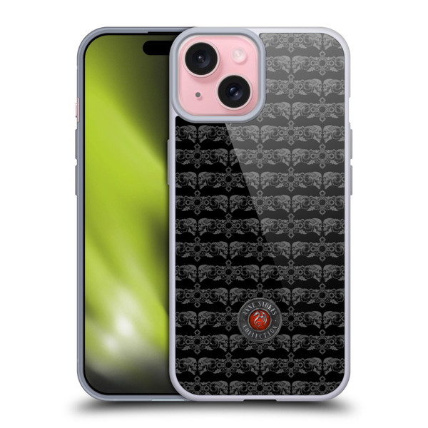 Anne Stokes Tribal Skull and Cross Pattern Soft Gel Case for Apple iPhone 15