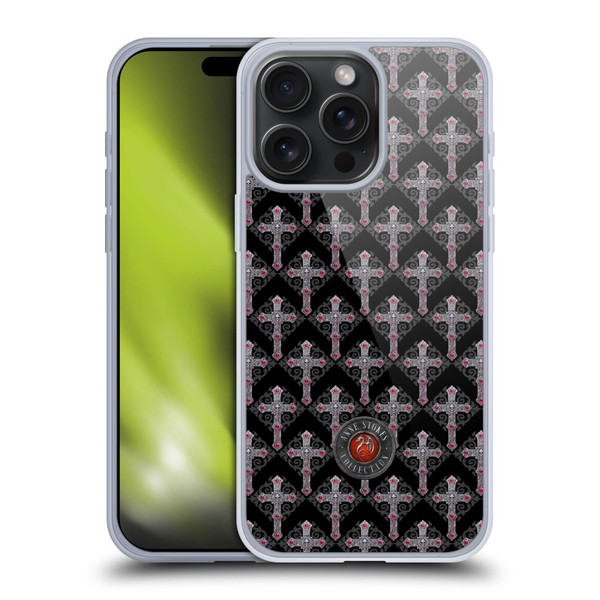 Anne Stokes Tribal Cross Gothic Pattern Soft Gel Case for Apple iPhone 15 Pro Max