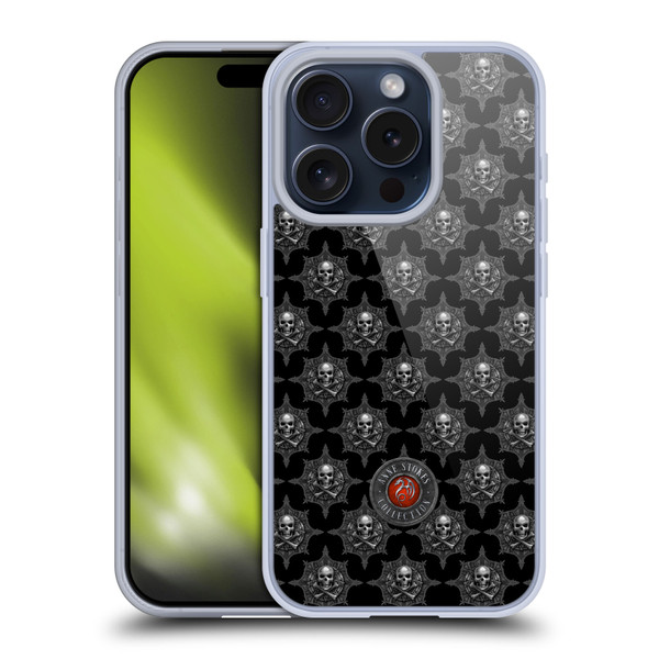 Anne Stokes Tribal Skull Motif Pattern Soft Gel Case for Apple iPhone 15 Pro