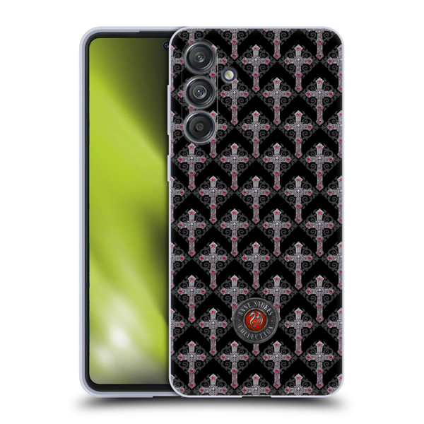 Anne Stokes Tribal Cross Gothic Pattern Soft Gel Case for Samsung Galaxy M55 5G