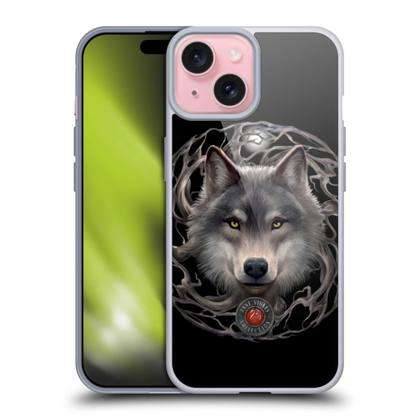 Anne Stokes Wolves 2 Night Forest Soft Gel Case for Apple iPhone 15