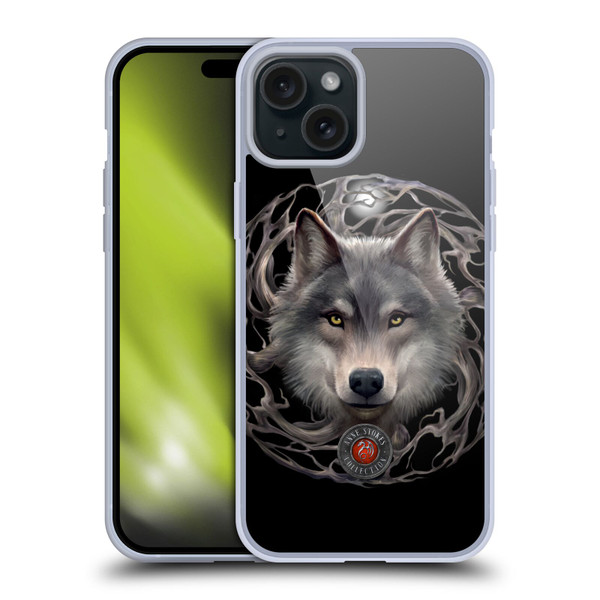Anne Stokes Wolves 2 Night Forest Soft Gel Case for Apple iPhone 15 Plus