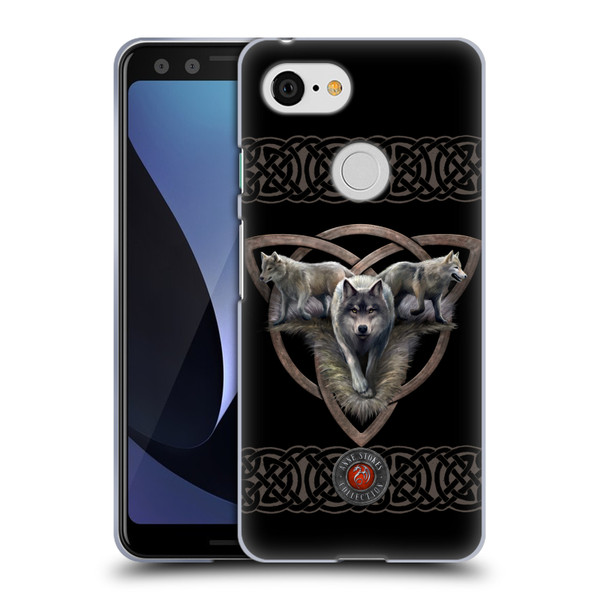 Anne Stokes Wolves 2 Trio Soft Gel Case for Google Pixel 3