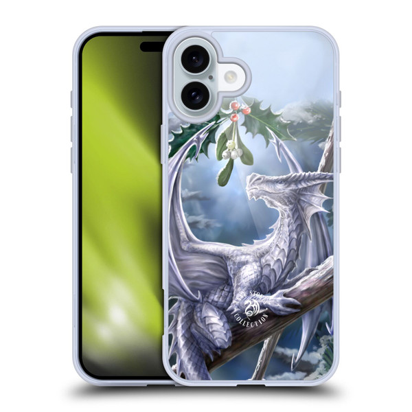 Anne Stokes Yule Snow Dragon Soft Gel Case for Apple iPhone 16 Plus
