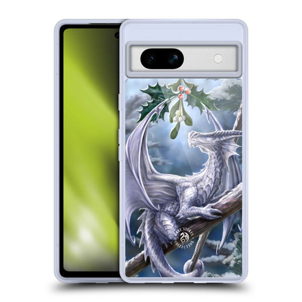 Anne Stokes Yule Snow Dragon Soft Gel Case for Google Pixel 7a