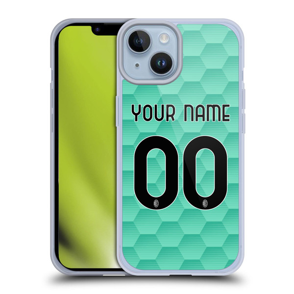 Custom Customised Personalised AC Milan 2020/21 Kit Away Soft Gel Case for Apple iPhone 14