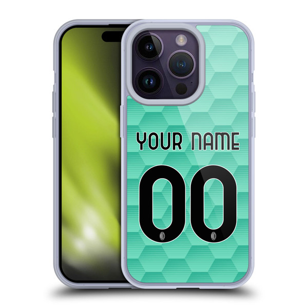 Custom Customised Personalised AC Milan 2020/21 Kit Away Soft Gel Case for Apple iPhone 14 Pro