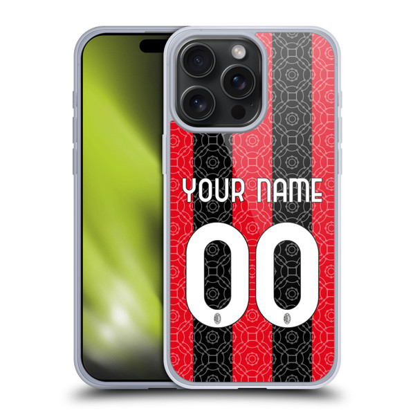 Custom Customised Personalised AC Milan 2020/21 Kit Home Soft Gel Case for Apple iPhone 15 Pro Max