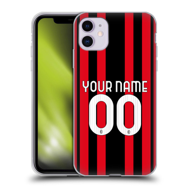 Custom Customised Personalised AC Milan 2021/22 Kit Home Soft Gel Case for Apple iPhone 11