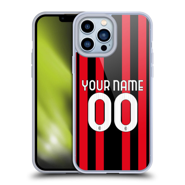 Custom Customised Personalised AC Milan 2021/22 Kit Home Soft Gel Case for Apple iPhone 13 Pro Max