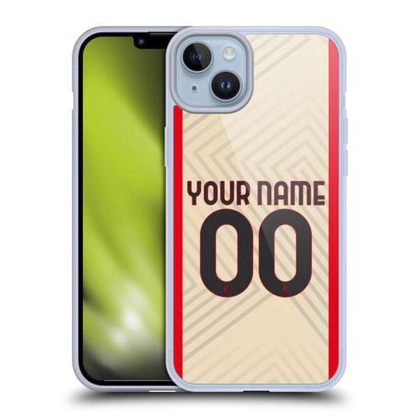 Custom Customised Personalised AC Milan 2021/22 Kit Away Soft Gel Case for Apple iPhone 14 Plus