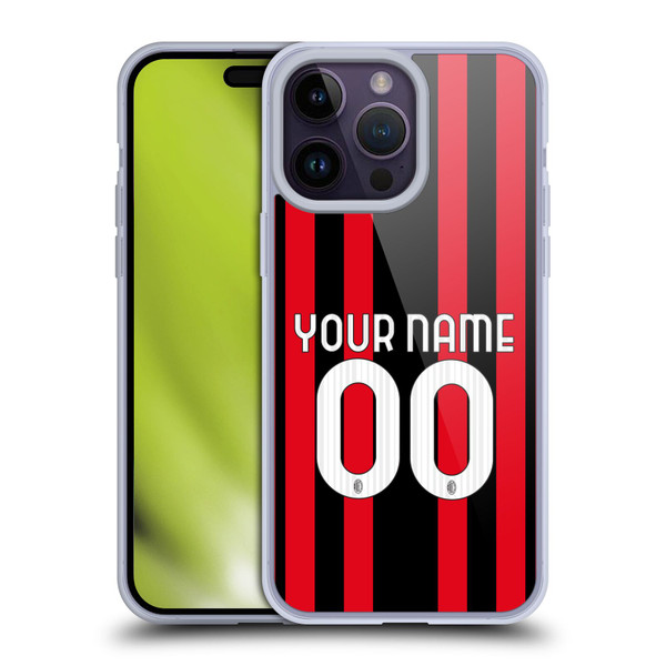 Custom Customised Personalised AC Milan 2021/22 Kit Home Soft Gel Case for Apple iPhone 14 Pro Max