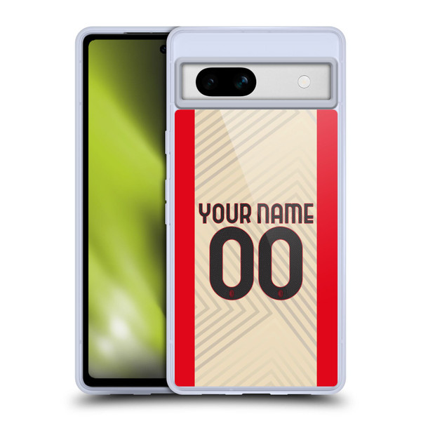 Custom Customised Personalised AC Milan 2021/22 Kit Away Soft Gel Case for Google Pixel 7a