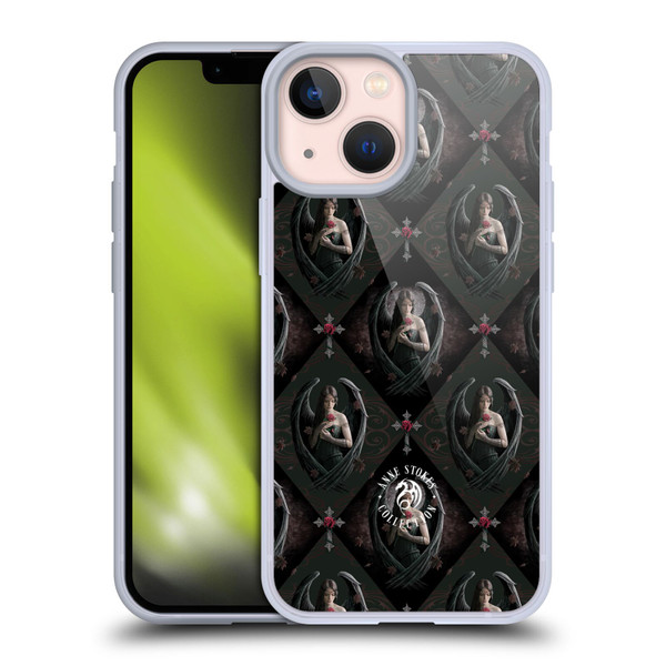 Anne Stokes Angels Rose Pattern Soft Gel Case for Apple iPhone 13 Mini