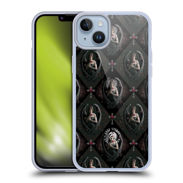 Anne Stokes Angels Rose Pattern Soft Gel Case for Apple iPhone 14 Plus
