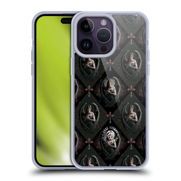 Anne Stokes Angels Rose Pattern Soft Gel Case for Apple iPhone 14 Pro Max