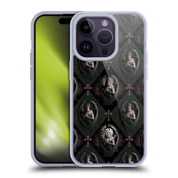 Anne Stokes Angels Rose Pattern Soft Gel Case for Apple iPhone 14 Pro