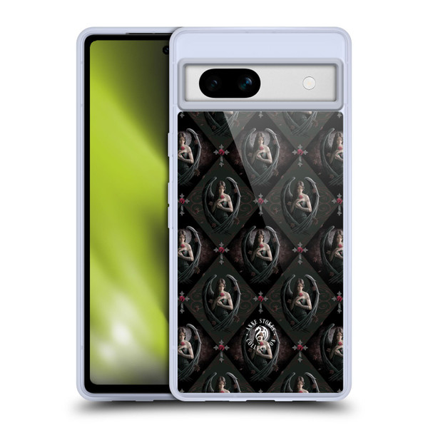 Anne Stokes Angels Rose Pattern Soft Gel Case for Google Pixel 7a