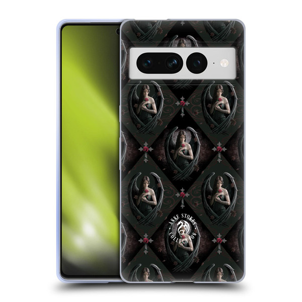 Anne Stokes Angels Rose Pattern Soft Gel Case for Google Pixel 7 Pro