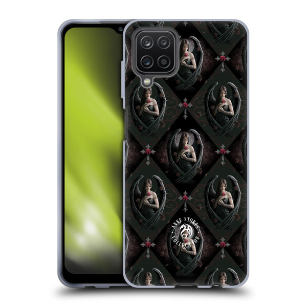 Anne Stokes Angels Rose Pattern Soft Gel Case for Samsung Galaxy A12 (2020)