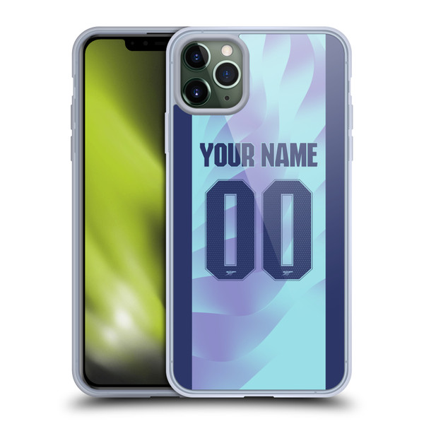Custom Customised Personalised Arsenal FC 2024/25 Kit Third Soft Gel Case for Apple iPhone 11 Pro Max