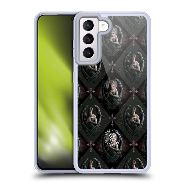Anne Stokes Angels Rose Pattern Soft Gel Case for Samsung Galaxy S21 5G