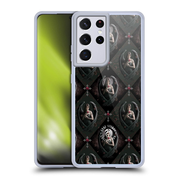 Anne Stokes Angels Rose Pattern Soft Gel Case for Samsung Galaxy S21 Ultra 5G