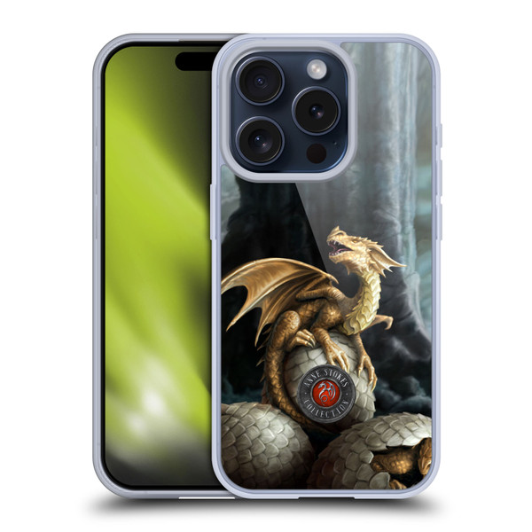Anne Stokes Dragons Golden Treasures Soft Gel Case for Apple iPhone 15 Pro