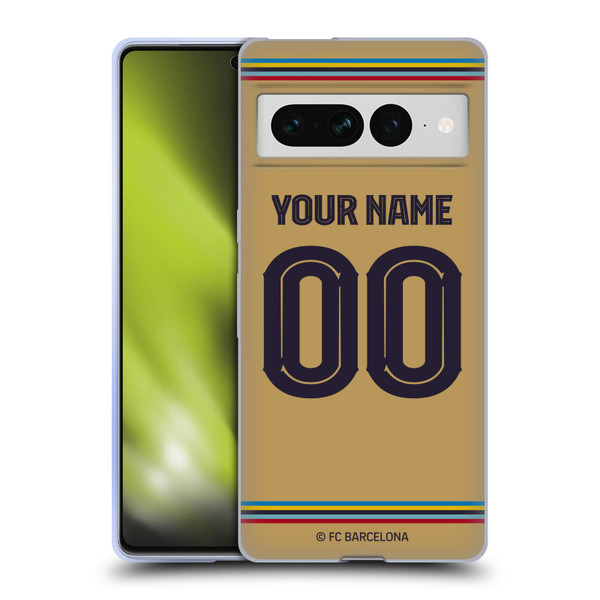 Custom Customised Personalised FC Barcelona 2022/23 Kit Away Soft Gel Case for Google Pixel 7 Pro