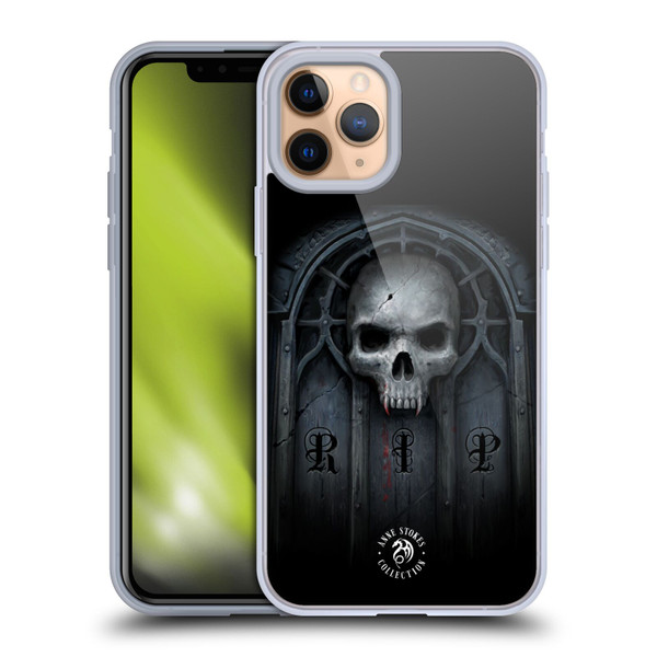Anne Stokes Gothic Await The Night Skull Soft Gel Case for Apple iPhone 11 Pro