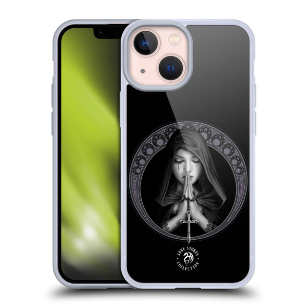 Anne Stokes Gothic Dark Prayer Art Nouveau Soft Gel Case for Apple iPhone 13 Mini