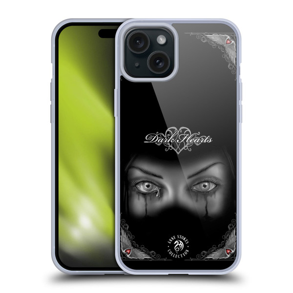Anne Stokes Gothic Sad Eyes Soft Gel Case for Apple iPhone 15 Plus
