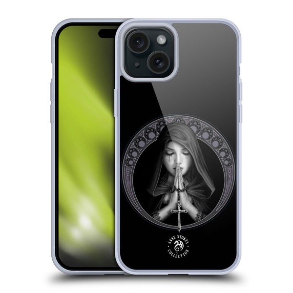 Anne Stokes Gothic Dark Prayer Art Nouveau Soft Gel Case for Apple iPhone 15 Plus