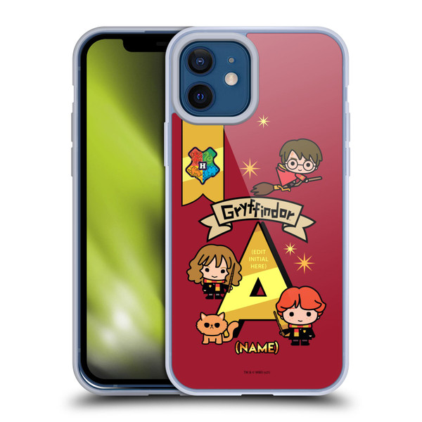 Custom Customised Personalised Harry Potter Deathly Hallows L Name Gryffindor Soft Gel Case for Apple iPhone 12 / iPhone 12 Pro