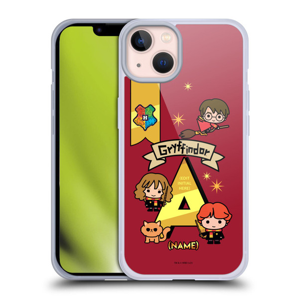 Custom Customised Personalised Harry Potter Deathly Hallows L Name Gryffindor Soft Gel Case for Apple iPhone 13