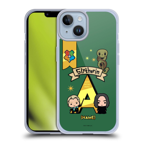 Custom Customised Personalised Harry Potter Deathly Hallows L Name Slytherin Soft Gel Case for Apple iPhone 14