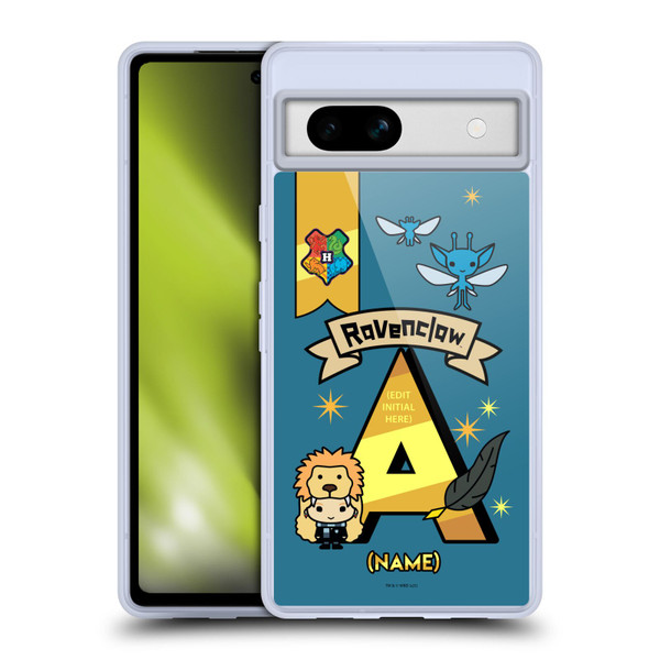 Custom Customised Personalised Harry Potter Deathly Hallows L Name Ravenclaw Soft Gel Case for Google Pixel 7a