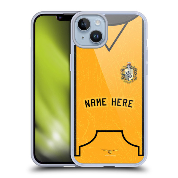 Custom Customised Personalised Harry Potter Deathly Hallows XL Hufflepuff Soft Gel Case for Apple iPhone 14 Plus