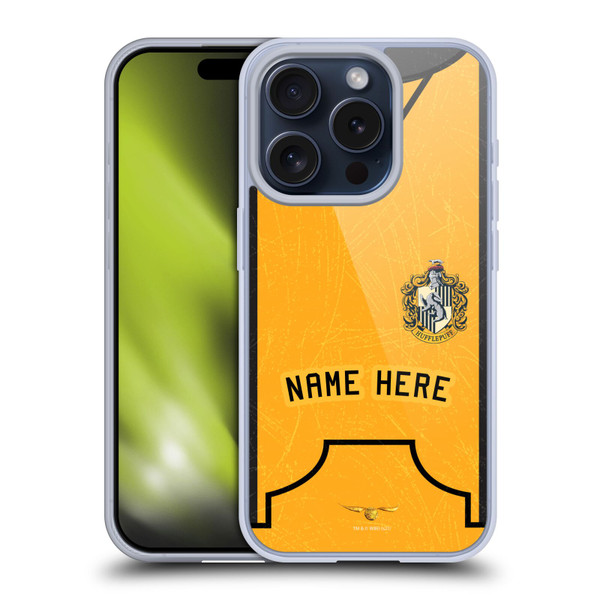 Custom Customised Personalised Harry Potter Deathly Hallows XL Hufflepuff Soft Gel Case for Apple iPhone 15 Pro
