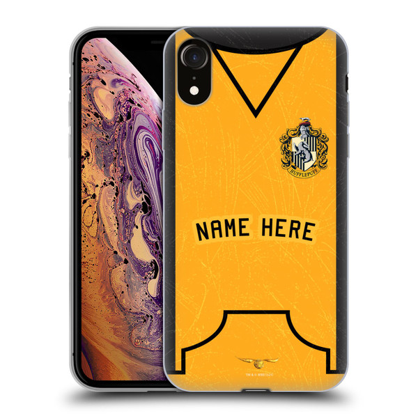Custom Customised Personalised Harry Potter Deathly Hallows XL Hufflepuff Soft Gel Case for Apple iPhone XR