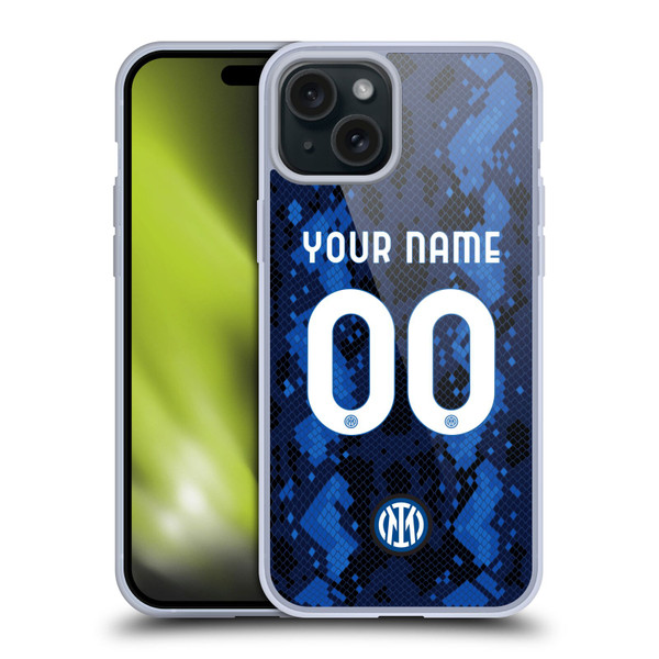 Custom Customised Personalised Inter Milan 2021/22 Crest Kit Home Soft Gel Case for Apple iPhone 15 Plus