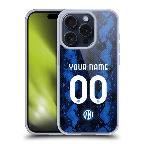 Custom Customised Personalised Inter Milan 2021/22 Crest Kit Home Soft Gel Case for Apple iPhone 15 Pro