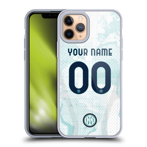 Custom Customised Personalised Inter Milan 2022/23 Crest Kit Away Soft Gel Case for Apple iPhone 11 Pro