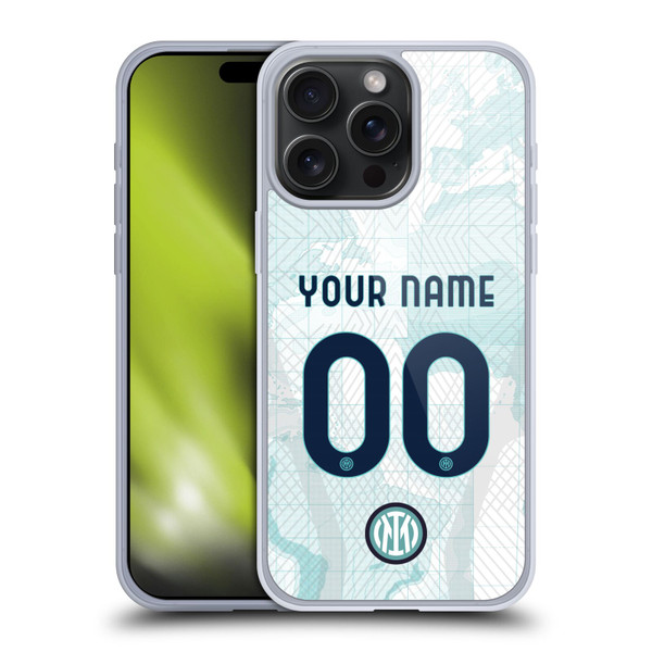 Custom Customised Personalised Inter Milan 2022/23 Crest Kit Away Soft Gel Case for Apple iPhone 15 Pro Max