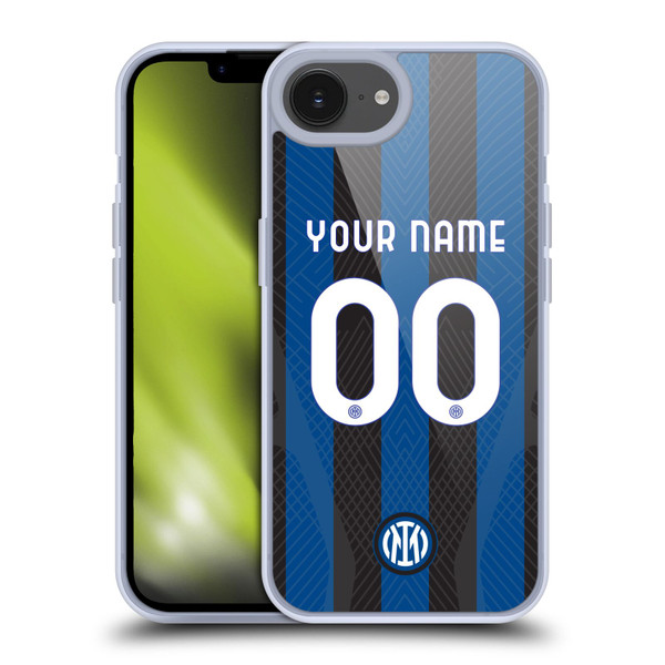 Custom Customised Personalised Inter Milan 2022/23 Crest Kit Home Soft Gel Case for Apple iPhone 16e