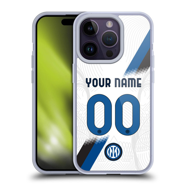 Custom Customised Personalised Inter Milan 2023/24 Kit Away Soft Gel Case for Apple iPhone 14 Pro