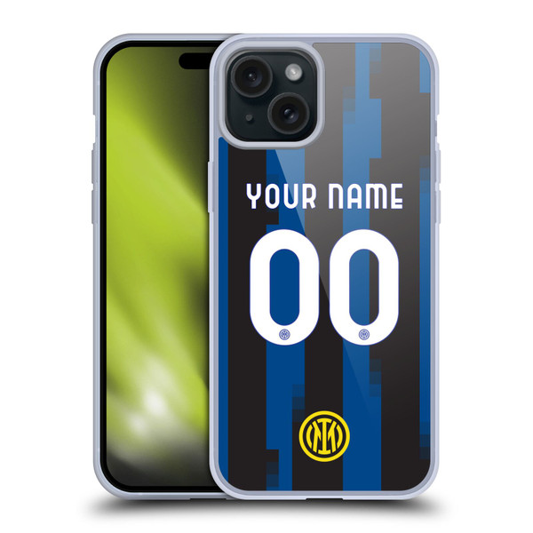 Custom Customised Personalised Inter Milan 2023/24 Kit Home Soft Gel Case for Apple iPhone 15 Plus