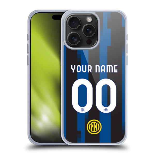 Custom Customised Personalised Inter Milan 2023/24 Kit Home Soft Gel Case for Apple iPhone 15 Pro Max