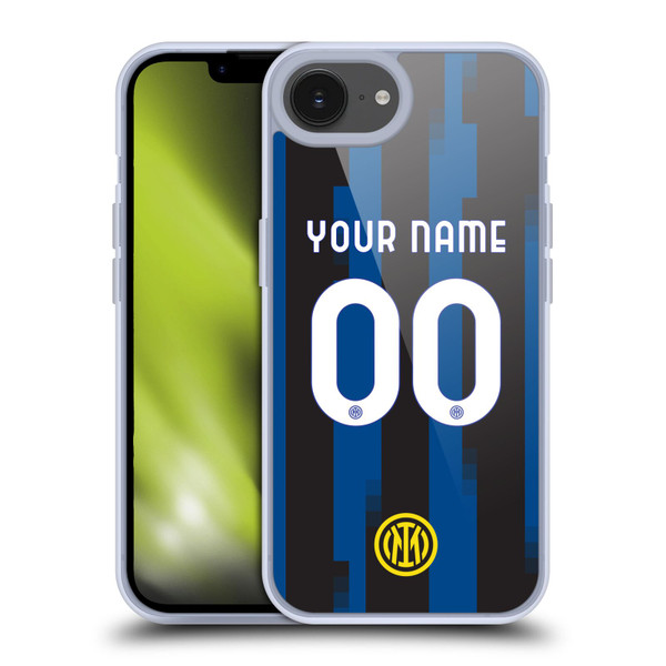 Custom Customised Personalised Inter Milan 2023/24 Kit Home Soft Gel Case for Apple iPhone 16e