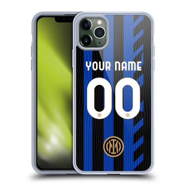 Custom Customised Personalised Inter Milan 2024/25 Kit Home Soft Gel Case for Apple iPhone 11 Pro Max